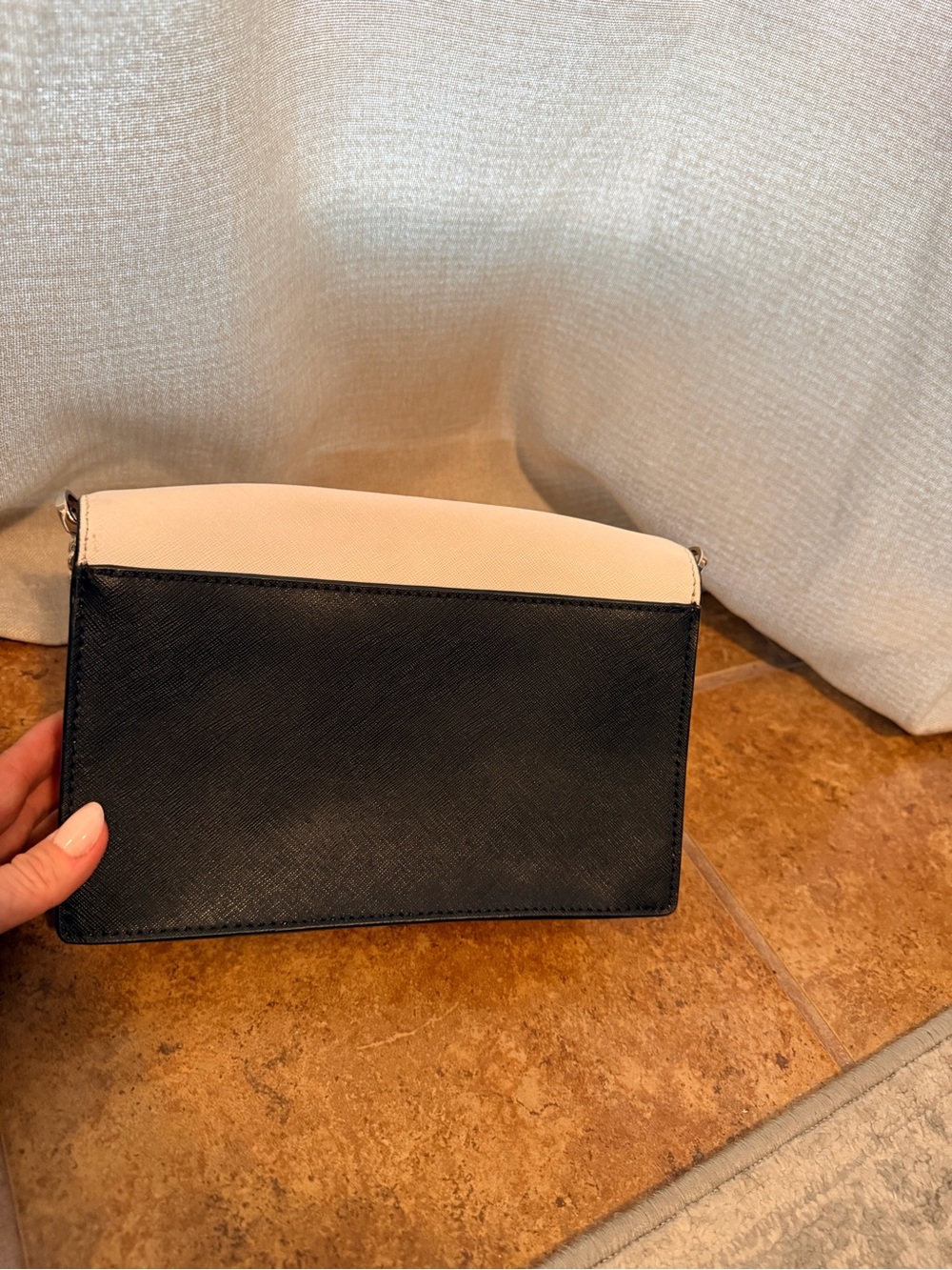 kate spade Two-Tone Black and White Chain Crossbody Bag - Cameron Convertible - Picture 9 of 9